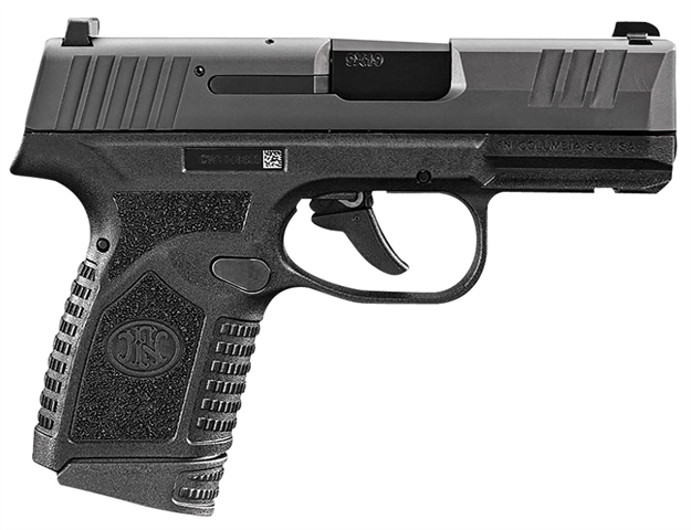 Picture of  FN 66101408 Reflex  Micro-Compact Frame 9Mm Luger 15+1/11+1, 3.30" Black Target Crown Steel Barrel, Black Pvd Serrated Steel Slide & Polymer Frame W/Picatinny Rail, Ambidextrous 845737016227