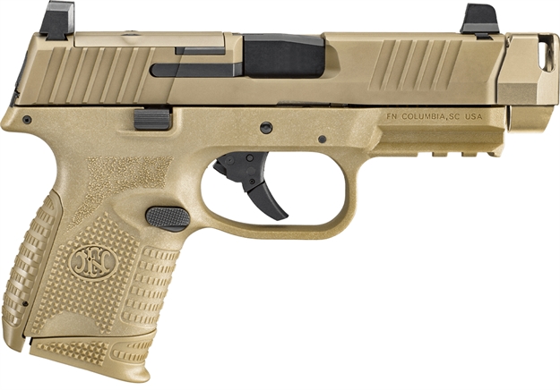 Picture of  FN 66101795 509C Mrd  Compact W/ Compensator Frame 9Mm Luger 10+1 Black Flat Dark Earth Pvd Flat Dark Earth 845737017859