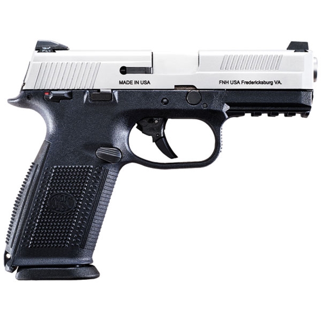 Picture of FN 66947 Fns 40 Double 40 Smith & Wesson (S&W) 4" 10+1 Black Polymer Grip/Frame Grip Stainless Steel