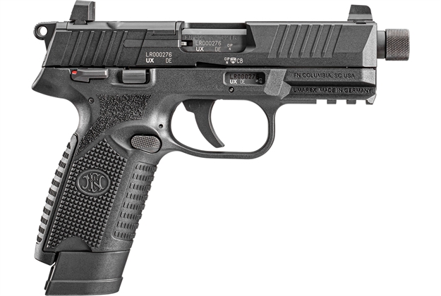 Picture of FN 66101010 502 Tactical 22 LR 10+1 15+1 4.60" Black Steel Threaded Barrel, Black Optic Ready/Serrated Slide & Polymer Frame W/Picatinny Rail, Black Textured Polymer Grip, Ambidextrous 66-101010 845737013295