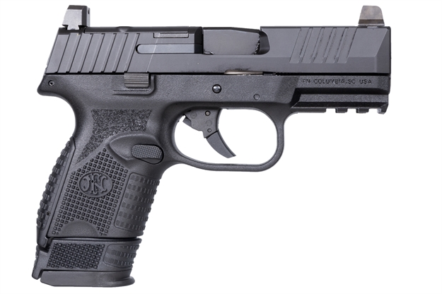 Picture of FN 66100571 509C Mrd 9Mm Luger 15+1/12+1, 3.70" Black Recessed Target Crown Steel Barrel, Black Pvd Optic Ready/Serrated Steel Slide & Polymer Frame W/Picatinny Rail, Ambidextrous 66-100571