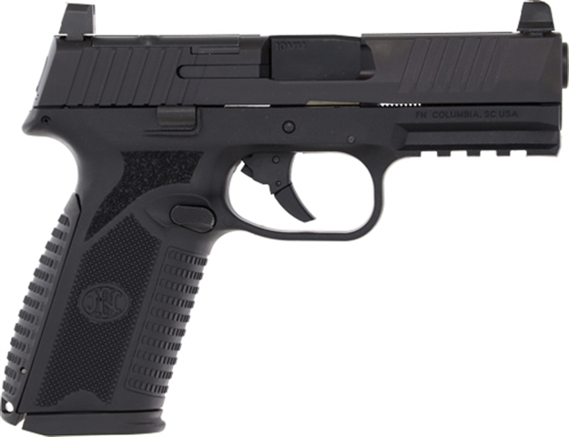 Picture of FN 66101379 510 Mrd Full Size 10Mm Auto 15+1, 4.10" Black Target Crown Steel Barrel, Black Pvd Optic Cut/Serrated Steel Slide & Polymer Frame W/Picatinny Rail, Ambidextrous 66-101379 845737015626