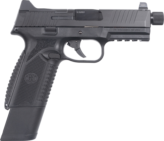 Picture of FN 66101375 510 Tactical Full Size Frame 10Mm Auto 22+1, 4.71" Black Target Crown Steel Barrel, Black Pvd Optic Cut/Serrated Steel Slide & Polymer Frame W/Picatinny Rail, Ambidextrous 66-101375