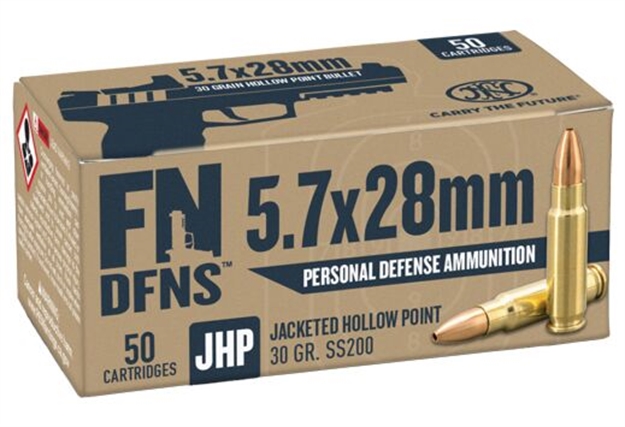 Picture of  FN 10700030 Dfns  5.7X28mm 30Gr Jacketed Hollow Point 50 Per Box/10 Case