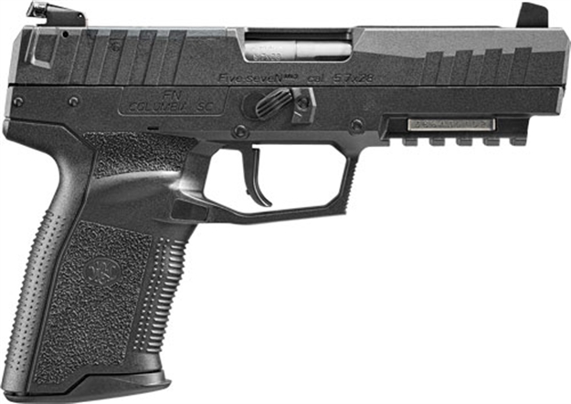 Picture of FN 66101274 Five-Seven Mrd 5.7X28mm 20+1 4.80" Black Steel Barrel, Black Optic Ready/Serrated Steel Slide & Polymer Frame W/Picatinny Rail, Black Textured Polymer Grip, Ambidextrous 66-101274 845737015046