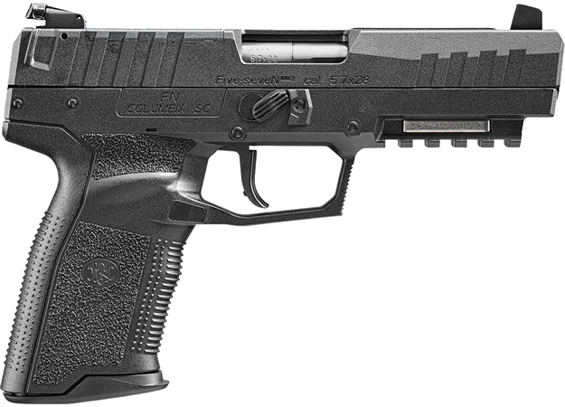 Picture of FN 66101274 Five-Seven Mrd 5.7X28mm 20+1 4.80" Black Steel Barrel, Black Optic Ready/Serrated Steel Slide & Polymer Frame W/Picatinny Rail, Black Textured Polymer Grip, Ambidextrous 66-101274