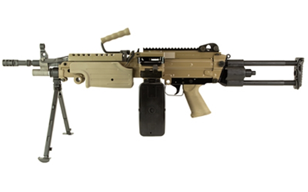 Picture of FN 46100172 M249s Para 5.56X45mm Nato 16.10" Barrel 30+1 Mag OR 200Rd Belt Capacity,  Flat Dark Earth Rotating & Telescoping Stock, Hydraulic Recoil Buffer, Non-Slip Buttplate, Optics Ready 46-100172