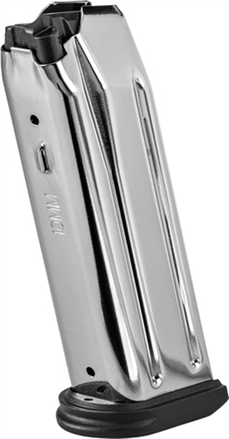 Picture of FN 20100733 510 Replacement Magazine 10Rd 10Mm Stainless Steel W/ Black Polymer Flush Floorplate Fits FN 510 Tactical 20-100733 845737016104