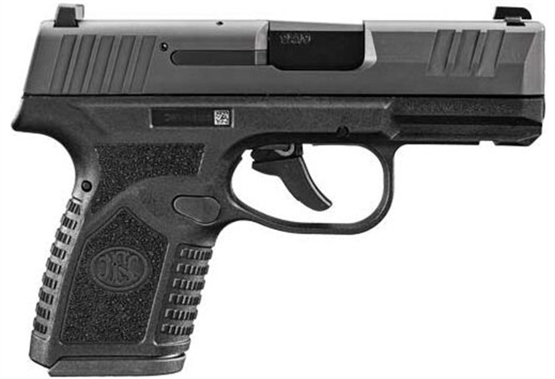 Picture of  FN 66101412 Reflex  Micro-Compact Frame 9Mm Luger 10+1, 3.30" Black Target Crown Steel Barrel, Black Pvd Serrated Steel Slide & Polymer Frame W/Picatinny Rail, Ambidextrous