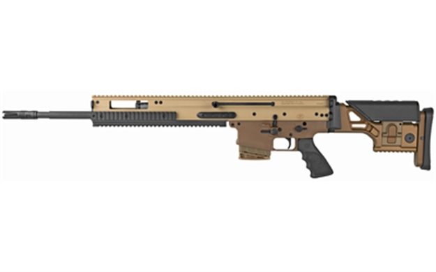Picture of FN 381005452 Scar 20S Nrch 7.62X51mm Nato 10+1 20" Black Steel Barrel, Flat Dark Earth Anodized Picatinny Rail Aluminum Receiver, Flat Dark Earth Synthetic Adjustable Stock, Black Hogue Rubber Grip 38-100545-2 845737013707