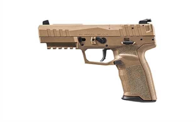 Picture of FN 66101276 Five-Seven Mrd 5.7X28mm 10+1 4.80" Black Steel Barrel, Black Optic Ready/Serrated Steel Slide & Polymer Frame W/Picatinny Rail, Black Textured Polymer Grip, Ambidextrous 66-101275