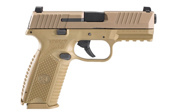 Picture of FN America 509 Semi-Auto Pistol, 9Mm, 4" Bbl, Fde, NO Manual Safety, Fixed 3-Dot Sight, 17+1 Rnd 66-100490