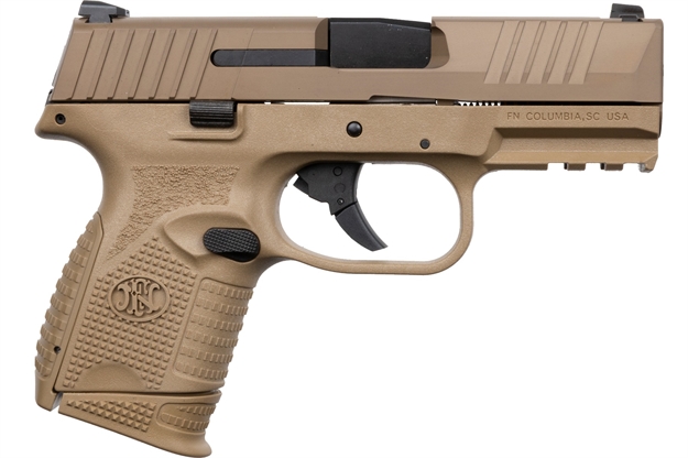 Picture of FN 66100819 509 Compact 9Mm Luger 3.70" Barrel 10+1, Flat Dark Earth Polymer Frame With Mounting Rail, Flat Dark Earth Stainless Steel Slide, NO Manual  Safety 66-100819