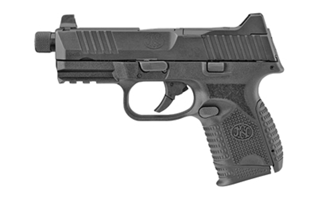 Picture of FN 66100782 509Ct W/Optic Compact 9Mm Luger 12+1/24+1, 4.32" Black Steel Threaded Barrel, Black Pvd Optic Cut/Serrated Stainless Steel Slide, Black Polymer Frame W/Picatinny Rail 66-100782