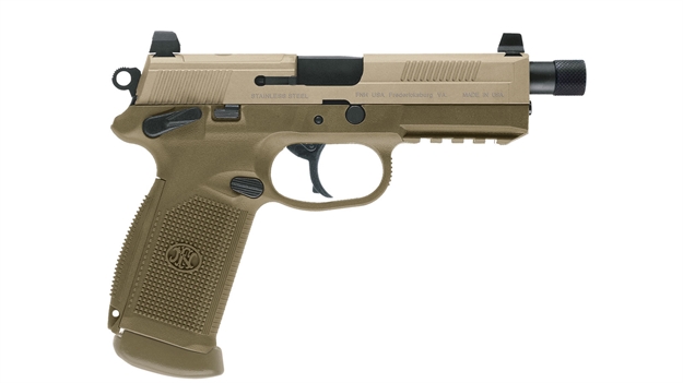 Picture of FN America Fnx-45 Tactical Semi Auto Pistol 45 Acp, 5.3 In, Poly Grp, 15+1 Rnd, Fde Frame, Multiple Strike Trgr 66968 845737000981