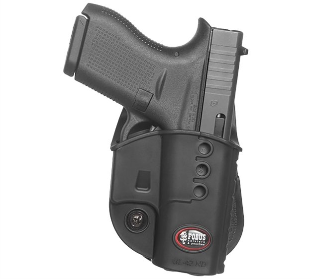 Picture of  Fobus Gl42ndlh Passive Retention Evolution Owb Black Polymer Paddle Fits Glock 42 Left Hand