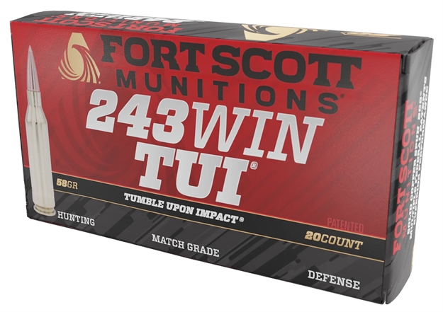 Picture of Fort Scott Munitions 243058Scv Tumble Upon Impact (Tui) Rifle 243Win 58Gr Solid Copper Spun 20 Per Box/10 Case 243-058-SCV 758381721556