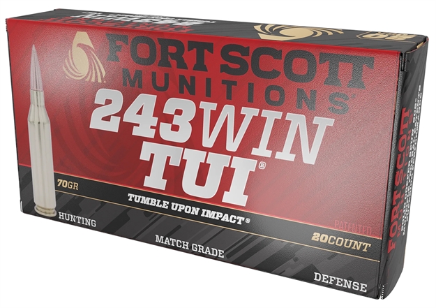 Picture of Fort Scott Munitions 243070Scv Tumble Upon Impact (Tui) Rifle 243Win 70Gr Solid Copper Spun 20 Per Box/10 Case 243-070-SCV 758381721563