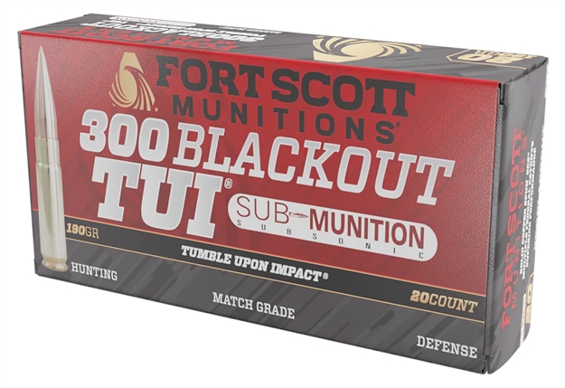Picture of Fort Scott Munitions 300190Scvss Tumble Upon Impact (Tui) Rifle 300Blackout 190Gr Solid Copper Spun 20 Per Box/25 Case 300-190-SCVSS