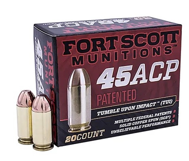 Picture of Fort Scott Munitions 450180Scv Tumble Upon Impact (Tui)  45Acp 180Gr Solid Copper Spun 20 Per Box/25 Case 450-180-SCV