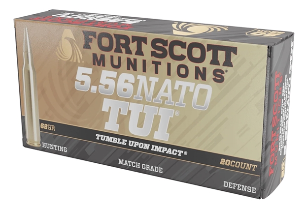Picture of Fort Scott Munitions 556062Sbv1 Tumble Upon Impact (Tui)  5.56X45mmnato 62Gr Solid Brass Spun 20 Per Box/25 Case 556-062-SBV1 758381721167