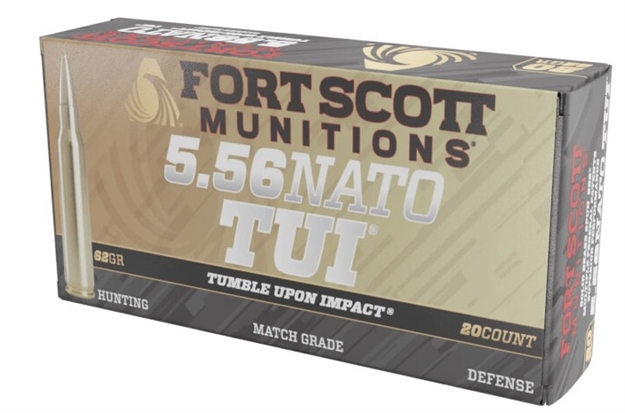 Picture of Fort Scott Munitions 556062Sbv1 Tumble Upon Impact (Tui)  5.56X45mmnato 62Gr Solid Brass Spun 20 Per Box/25 Case 556-062-SBV1 758381721167
