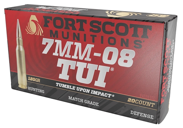 Picture of Fort Scott Munitions 7Mm08120scv1 Tumble Upon Impact (Tui) Rifle 7Mm-08Rem 120Gr Solid Copper Spun 20 Per Box/10 Case 7MM08-120-SCV1 758381721365