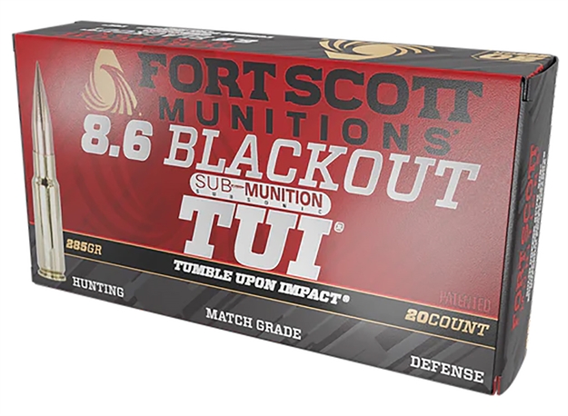 Picture of  Fort Scott Munitions 86Blk285scv2ss Tumble Upon Impact (Tui)  8.6Blackout 285Gr Solid Copper Spun 20 Per Box/10 Case 758381722393