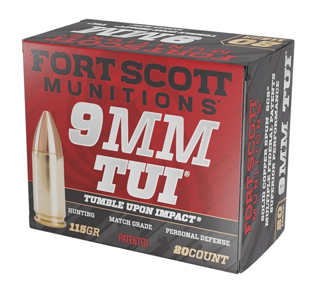 Picture of Fort Scott Munitions 9Mm115scv Tumble Upon Impact (Tui)  9Mmluger 115Gr Solid Copper Spun 20 Per Box/25 Case 9MM-115-SCV