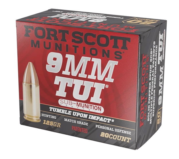 Picture of Fort Scott Munitions 9Mm125scvss Tumble Upon Impact (Tui)  9Mmluger Subsonic 125Gr Solid Copper Spun 20 Per Box/25 Case 9MM-125-SCVSS 753677048126