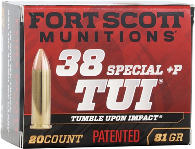 Picture of Fort Scott Munitions Scott 38+P Tui 81Gr Solid Copper 20Rd 25Bx/Cs 38P+081SCV