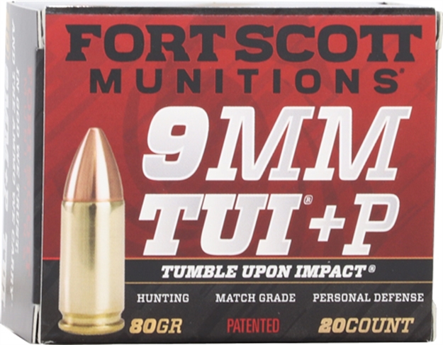 Picture of Fort Scott Munitions Scott 9Mm Luger +P 80Gr Tui Solid Copper 20Rd 25Bx/Cs 9MM+P080SCV 758381722249