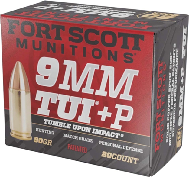 Picture of FORT SCOTT MUNITIONS SCOTT 9MM+P TUI 80GR SOLID COPPER 20RD 25BX/CS 9MM+P-080-SCV 758381722249