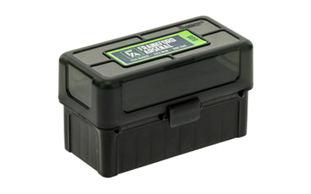 Picture of  Frankford Arsenal 1083786 Hinge-Top Ammo Box 17/204/223Cal Black Polymer 50Rd 661120413004