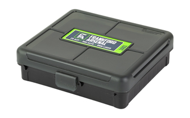 Picture of  Frankford Arsenal 1083797 Hinge-Top Ammo Box 9Mm/25/380Acp Black Polymer 100Rd