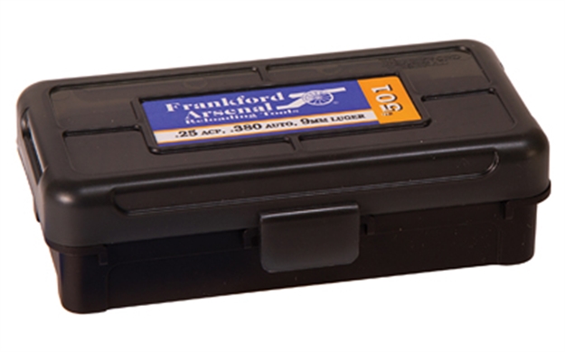 Picture of  Frankford Arsenal 1083783 Hinge-Top Ammo Box 9Mm/25/380Acp Black Polymer 50Rd