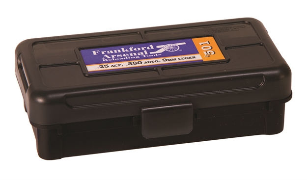 Picture of  Frankford Arsenal 1083783 Hinge-Top Ammo Box 9Mm/25/380Acp Black Polymer 50Rd 661120412977