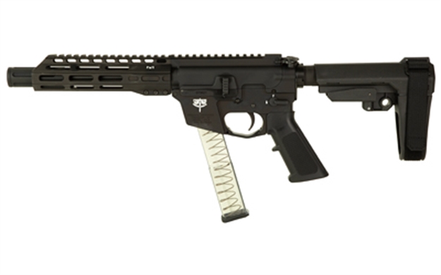 Picture of  Freedom Ordnance Fx-9P8s Fx-9  9Mm Luger 8" 31+1 Black Anodized Black Polymer Sba3 Pistol Brace