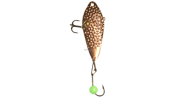 Picture of Freedom Hammered Minnow Spoon/ Beaded Hook. Includes 2 Extra Beaded Hooks. 1/8Oz , Copper