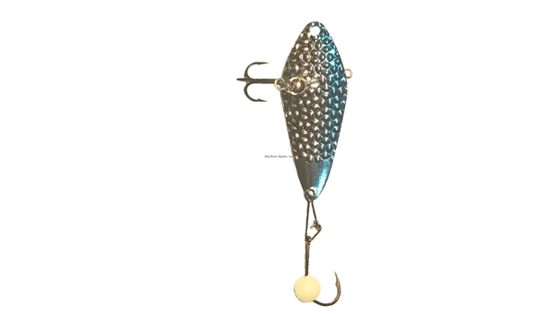 Picture of Freedom Hammered Minnow Spoon/ Beaded Hook. Includes 2 Extra Beaded Hooks. 1/8Oz , Silver Blue