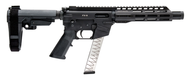 Picture of  Freedom Ordnance Fx-9P8s Fx-9  9Mm Luger 8" 31+1 Black Anodized Black Polymer Sba3 Pistol Brace