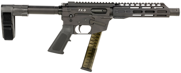 Picture of  Freedom Ordnance Fx9p8sbm Fx-9  9Mm Luger 31+1 8" Black Nitride Steel Barrel, M-Lok Handguards, Black Anodized Aluminum Picatinny Rail Receiver, Black SB Mini Brace, Ar15 Grip 856169007448
