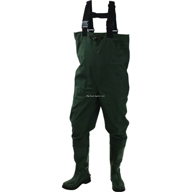 Picture of Frogg Toggs Cascades 2-Ply Poly/Rubber Bootfoot Chest Wader Cleated, Forest Green, Size 8