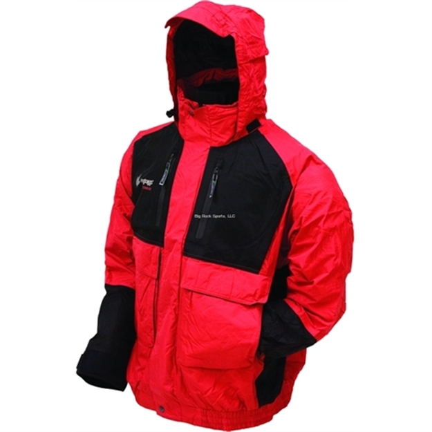 Picture of Frogg Toggs Firebelly Toadz Rain Jacket, Red, Black, Size LG