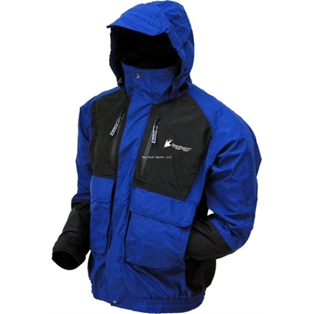 Picture of Frogg Toggs Firebelly Toadz Rain Jacket, Dust Blue, Black, Size LG