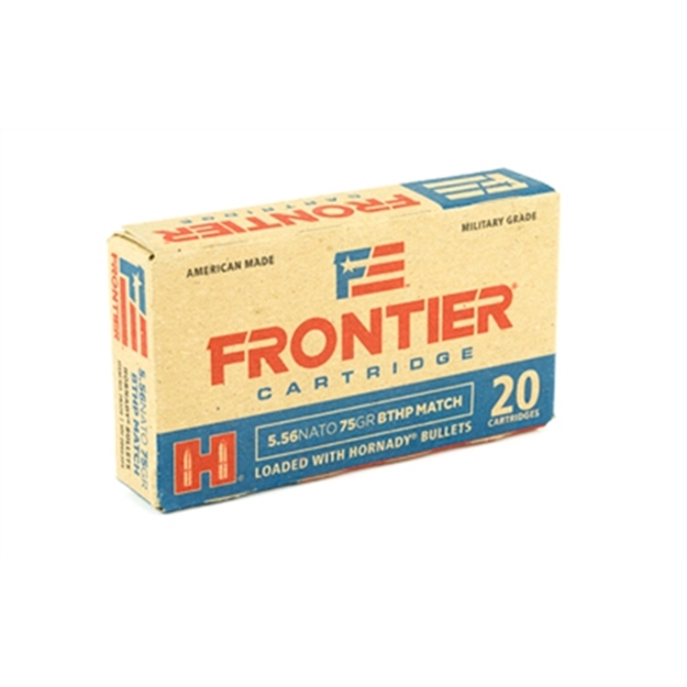 Picture of  Frontier Cartridge Fr320 Military Grade Centerfire Rifle 5.56X45mmnato 75Gr Hollow Point Boat Tail Match 20 Per Box/25 Case