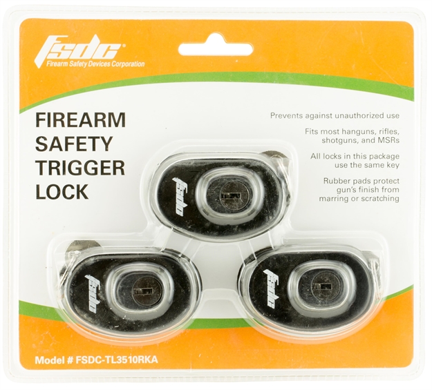 Picture of Fsdc Trigger Guard Gun Lock 3-Pk Keyed Alike W/6 Keys<