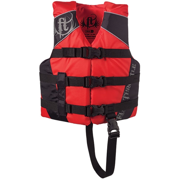 Picture of Full Throttle 112200-100-001-14 Water Sports Vest Dlx Nylon Red Child