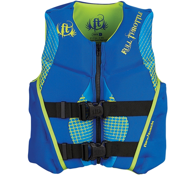 Picture of Full Throttle Hinged Rapid Dry Flex-Back Vest Youth Blue