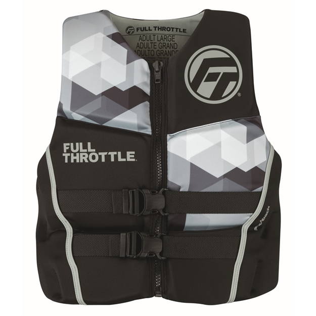 Picture of Full Throttle Mens Rapid-Dry Flex-Back Life Jacket L Grey 142500-701-040-22